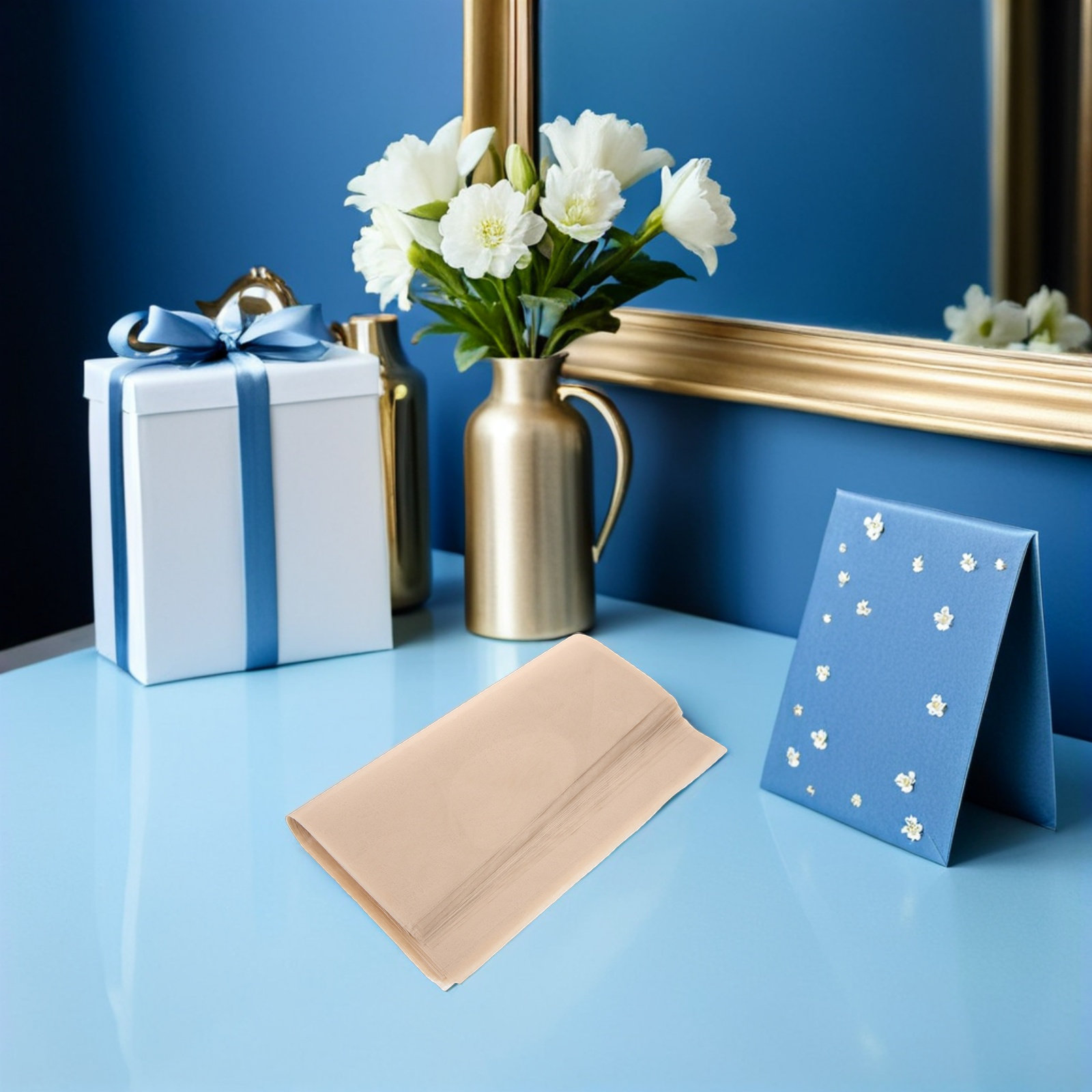 Anda Florist Supply - 100Pcs Waterproof Bouquet Packaging Paper Beige