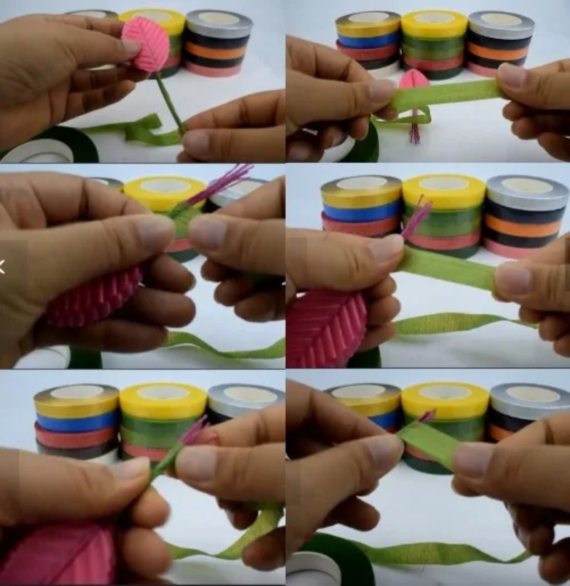 5PCS 30Yard Self-adhesive Flor - огляд і ціна Floral Tape Green