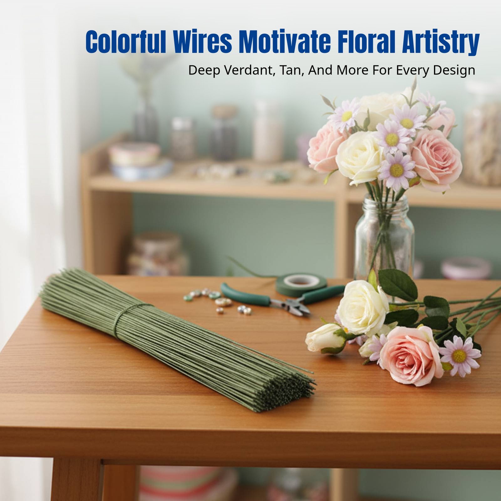 DIY Handcraft Floral Stem Wire - огляд і ціна Floral Tape Green