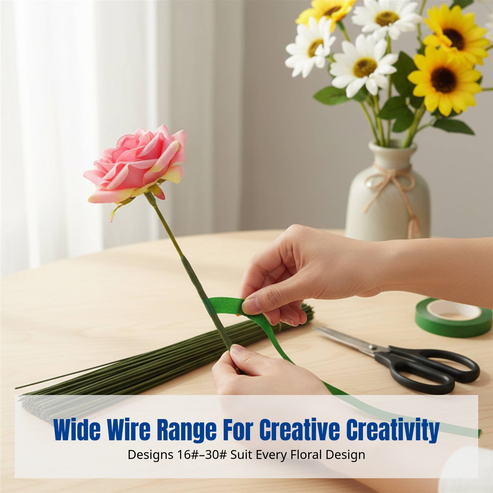 DIY Handcraft Floral Stem Wire - огляд і ціна Floral Tape Green