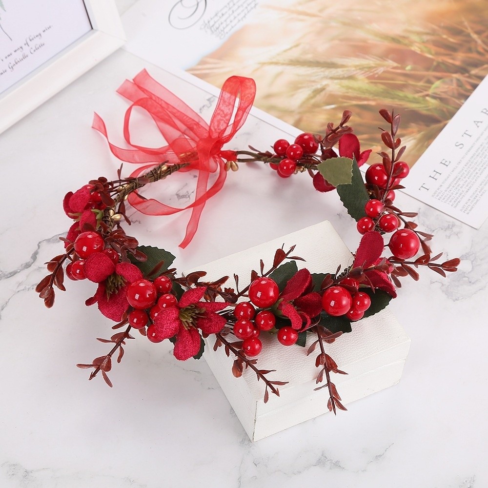 Large Red Berry Garland Red Fl - огляд і ціна Floral Tape Green
