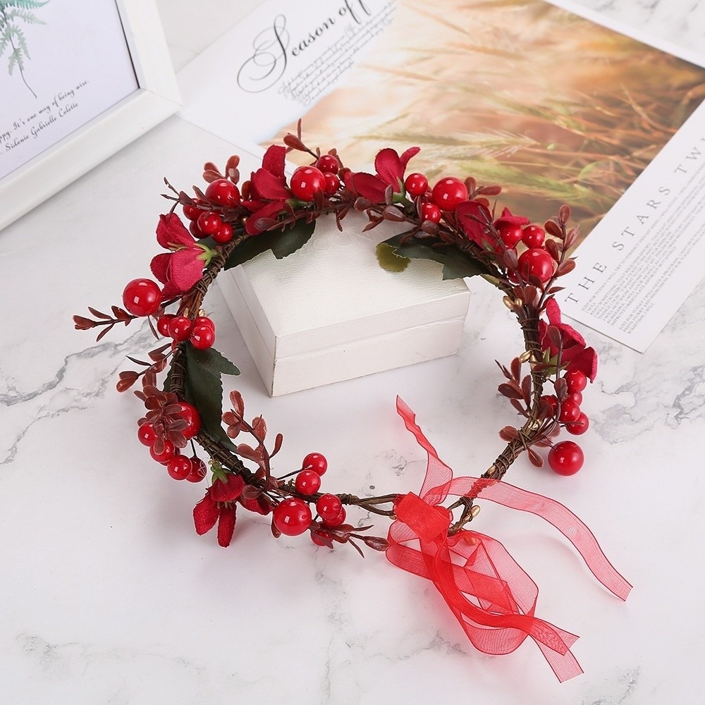 Large Red Berry Garland Red Fl - огляд і ціна Floral Tape Green