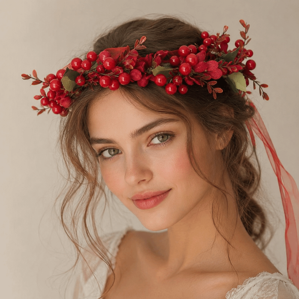 Large Red Berry Garland Red Fl - огляд і ціна Floral Tape Green